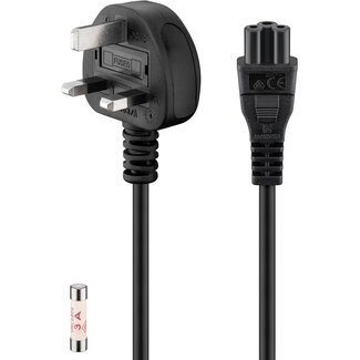 Goobay Goobay Mains Cable UK, 1.8 m, black, (3*0.75 mm²)