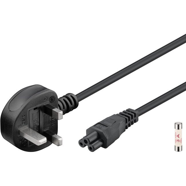 Goobay Mains Cable UK, 1.8 m, black, (3*0.75 mm²)