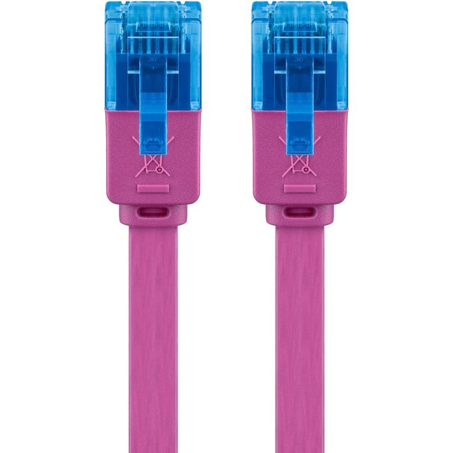 Goobay CAT 6 A Flat Patch Cable U/UTP, magenta 0.5 m