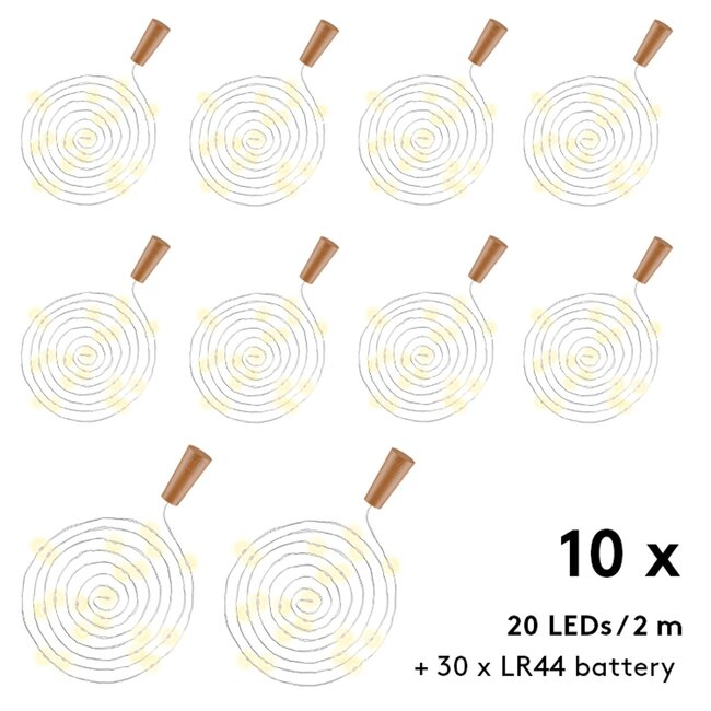 Goobay 10x Bottle String Lights with 20 LEDs