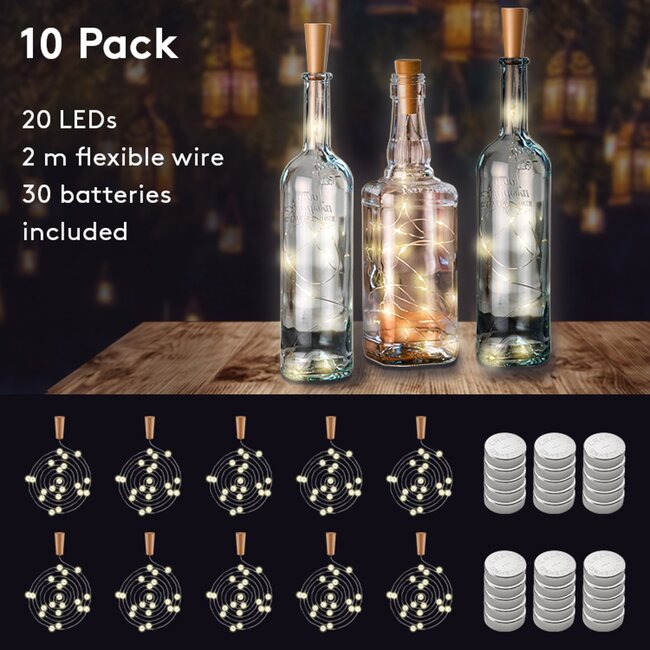 Goobay 10x Bottle String Lights with 20 LEDs