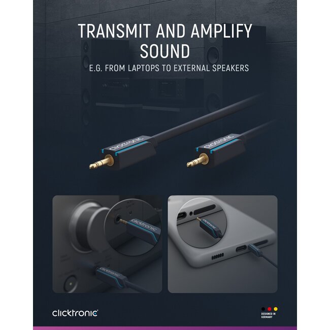 Clicktronic 3.5 mm AUX Cable, Stereo 10 m