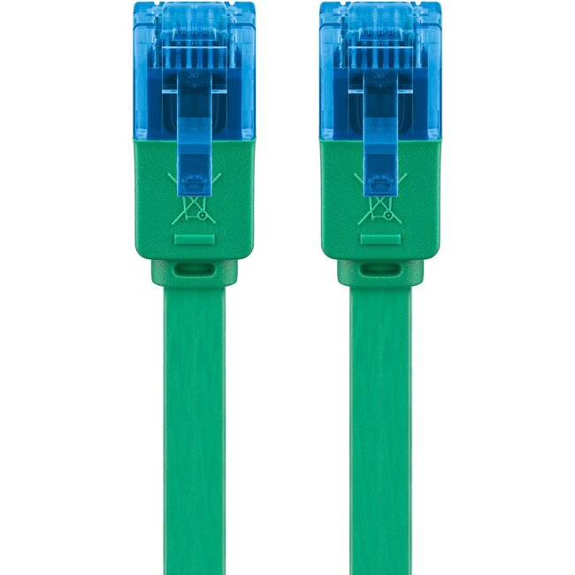 Goobay CAT 6 A Flat Patch Cable U/UTP, Green 2 m
