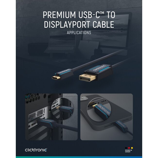 Clicktronic USB-C to DisplayPort Adapter Cable 1 m