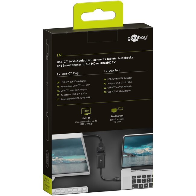 Goobay USB-C to VGA Adapter, 0.2 m, black