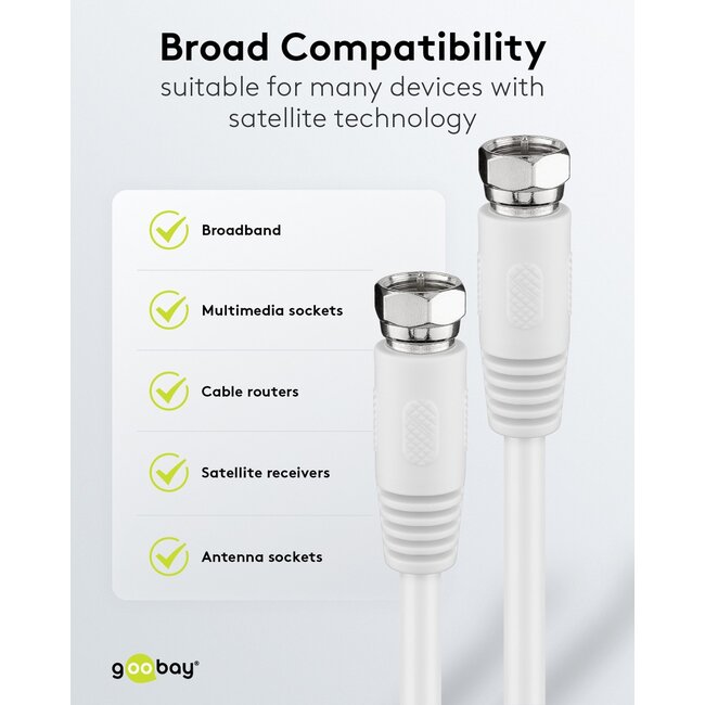 Goobay SAT Antenna Cable (80 dB), Double Shielded 2.5 m
