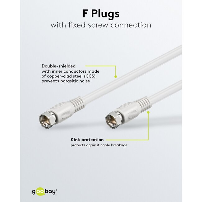 Goobay SAT Antenna Cable (80 dB), Double Shielded 1.5 m