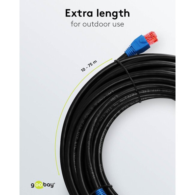 Goobay CAT 6 Outdoor Patch Cable, U/UTP, black 60 m