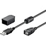 Goobay USB-A Extension Cable with Fastening Clip, 2 m, black