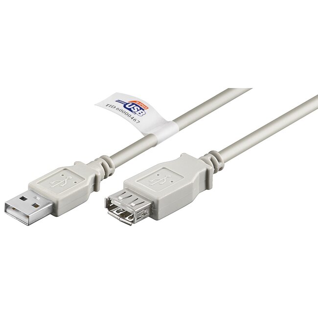 Goobay USB-A Extension Cable, Certified, 1.8 m, grey