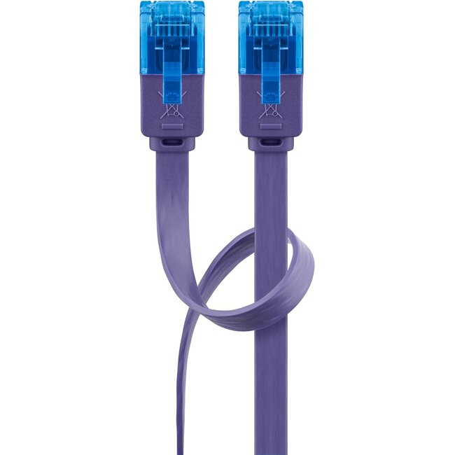 Goobay CAT 6 A Flat Patch Cable U/UTP, violet 1 m