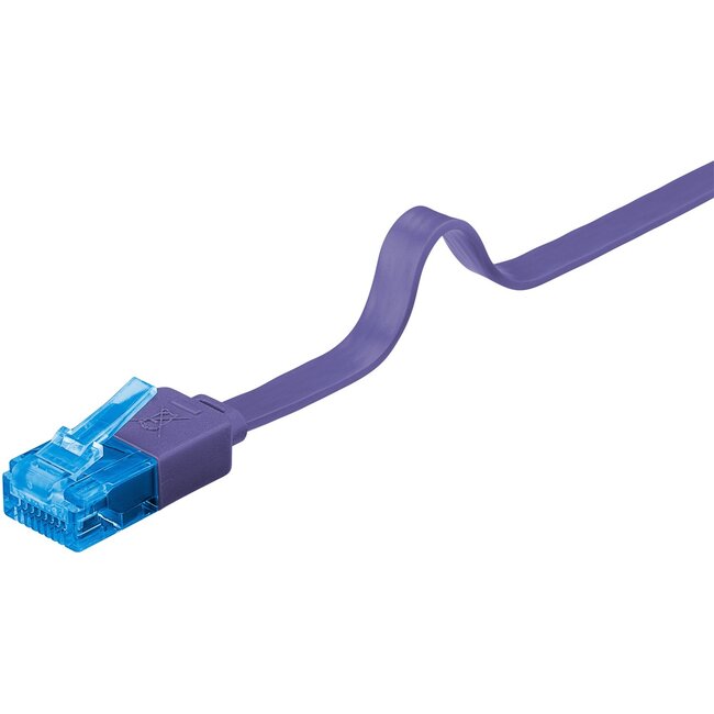 Goobay CAT 6 A Flat Patch Cable U/UTP, violet 1 m