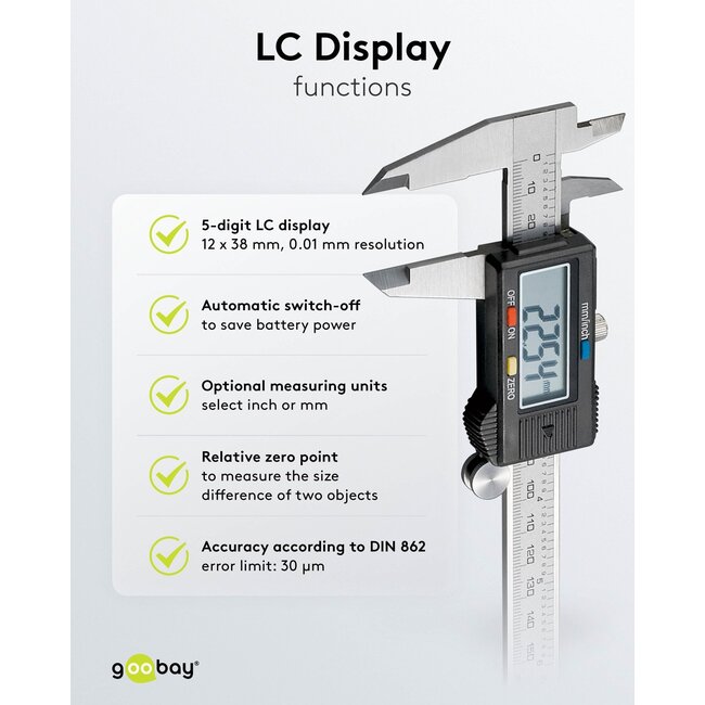 Goobay Digital Caliper 150 mm / 6 Inch