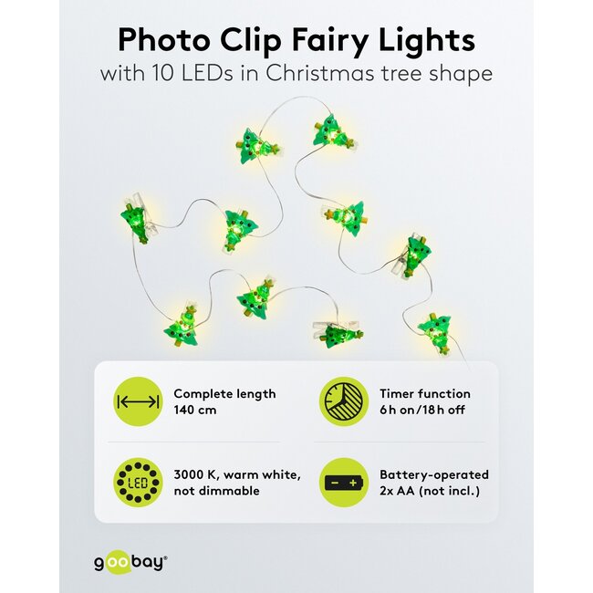 Goobay 10 LED Photo Clip Fairy Lights "Christmas Tree"