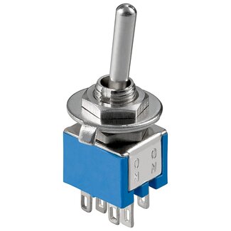 Goobay Goobay Toggle Switch Miniature, 2x UM, 6 Pins, Blue Housing