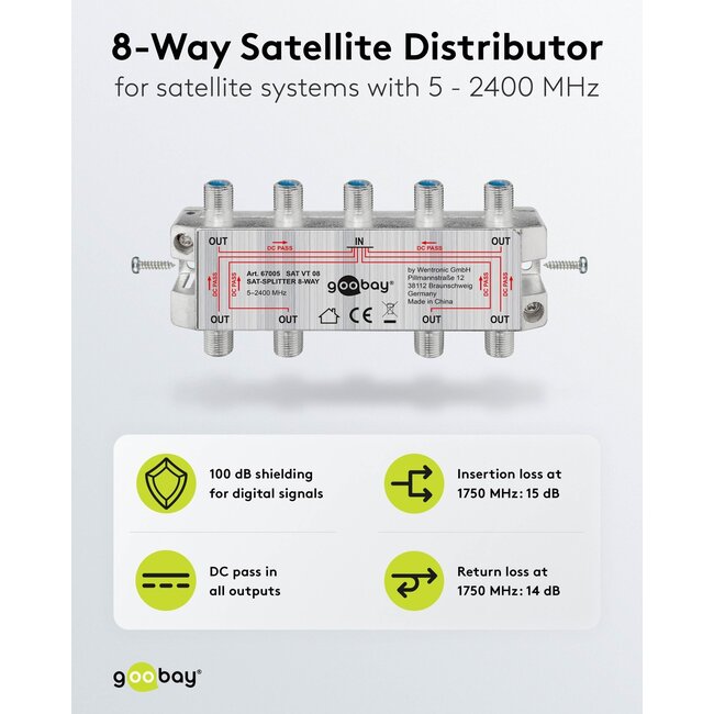 Goobay SAT Distributor, 8-way