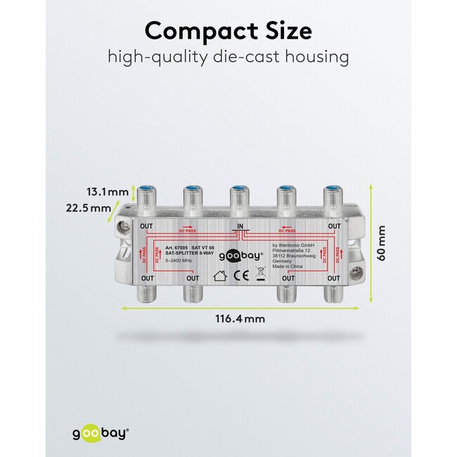 Goobay SAT Distributor, 8-way