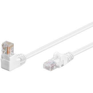 Goobay Goobay CAT 5e Patch Cable 1x 90° Angled, U/UTP, white 5 m
