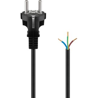 Goobay Goobay Protective Contact Cable for Assembly, 2 m, Black, (3*1.5 mm²)