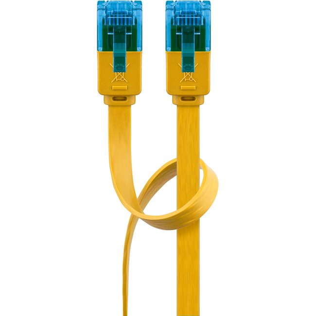 Goobay CAT 6 A Flat Patch Cable U/UTP, yellow 0.5 m