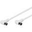 Goobay Angled Antenna Cable (80 dB), Double Shielded 2.5 m
