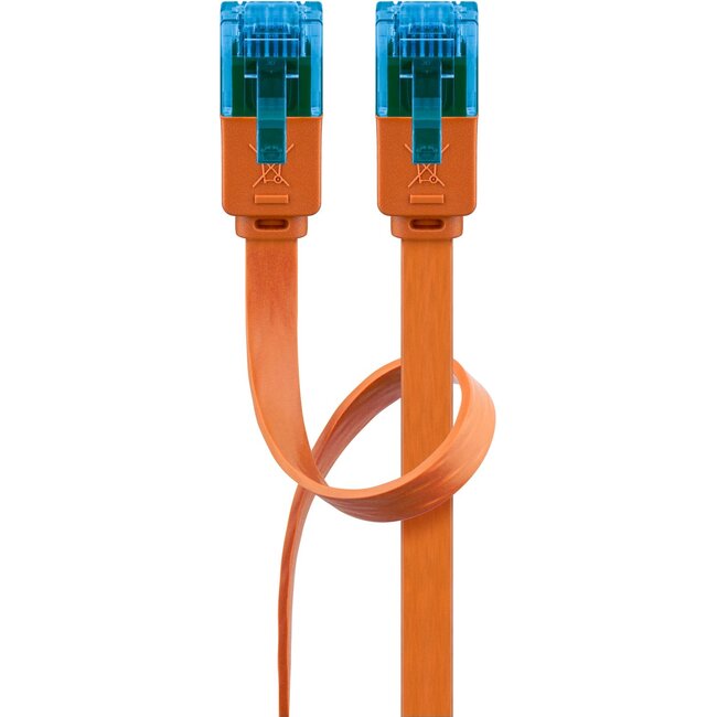 Goobay CAT 6 A Flat Patch Cable U/UTP, orange 2 m