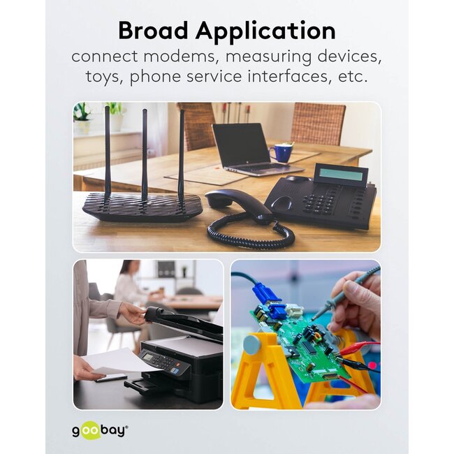 Goobay USB-to-Serial Adapter, 1.5 m, transparent
