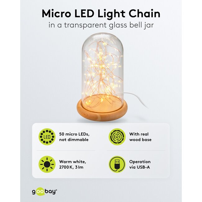 Goobay Glass Bell with Micro LED Light Chain