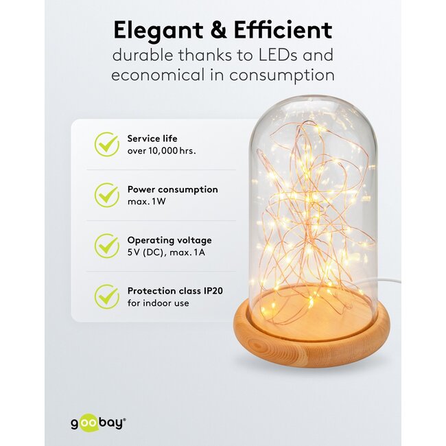 Goobay Glass Bell with Micro LED Light Chain