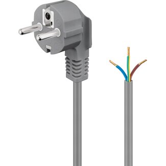 Goobay Goobay Angled Protective Contact Cable for Assembly, 2 m, Grey, (3*0.75 mm²)