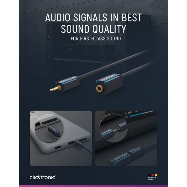 Clicktronic 3.5 mm AUX Extension Cable, Stereo 1.5 m