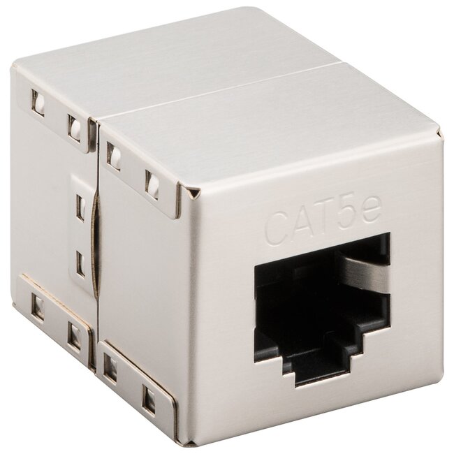 Goobay RJ45 Modular Coupler, CAT 5e, metal housing