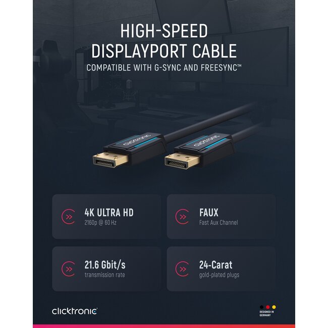 Clicktronic DisplayPort Cable 2 m