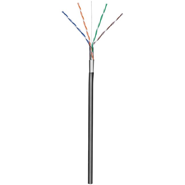 Goobay CAT 5e Outdoor Network Cable, F/UTP, black 100 m