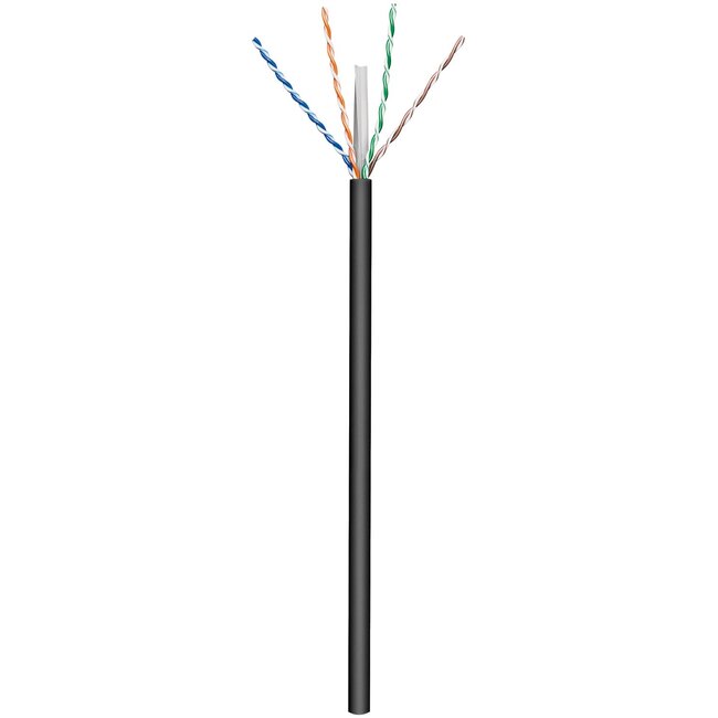 Goobay CAT 6 network cable, U/UTP, black 100 m