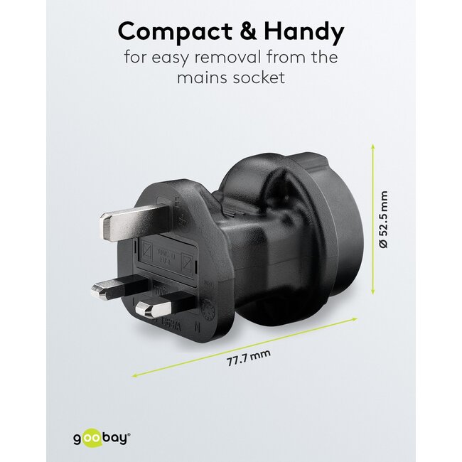 Goobay Travel Adapter Europe to UK, black