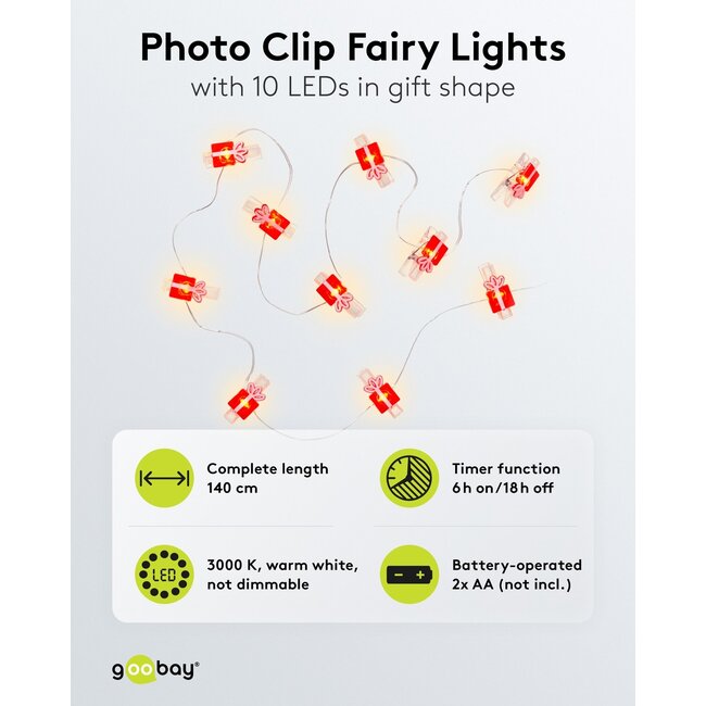 Goobay 10 LED Photo Clip Fairy Lights "Gift"