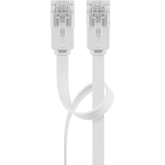 Goobay CAT 5e Flat-Patch Cable U/UTP, white 15 m