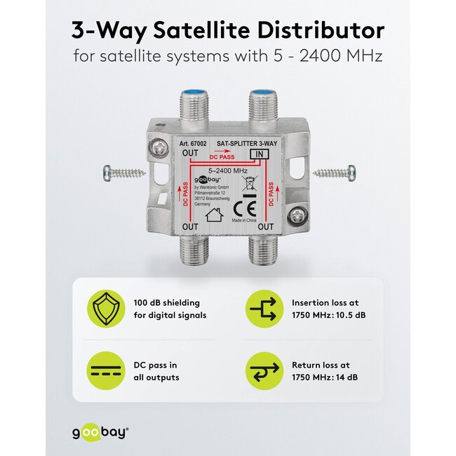 Goobay SAT Distributor, 3-way