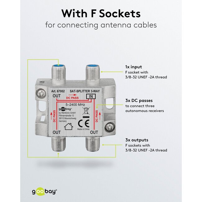 Goobay SAT Distributor, 3-way