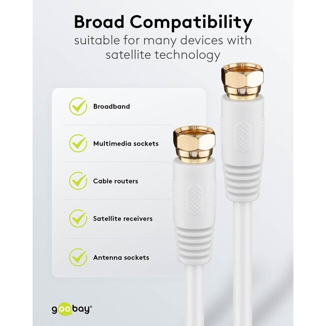 Goobay SAT Antenna Cable (80 dB), Double Shielded 7.5 m