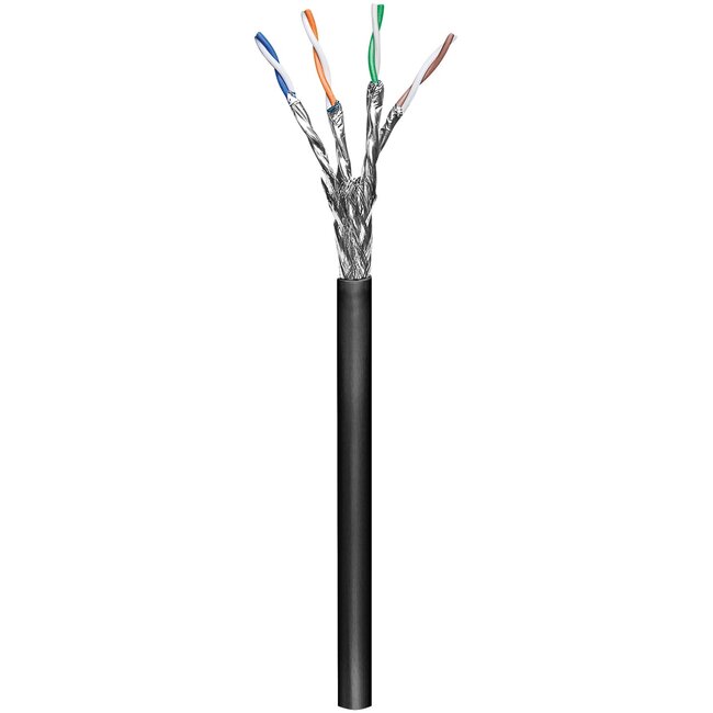 Goobay CAT 6 Outdoor Network Cable, S/FTP (PiMF), black 100 m