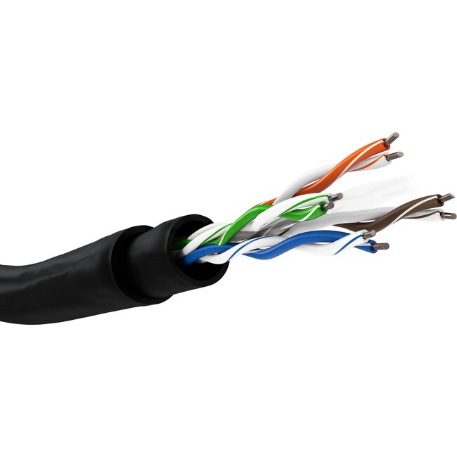 Goobay CAT 6 Outdoor Network Cable Set, U/UTP, black 305 m