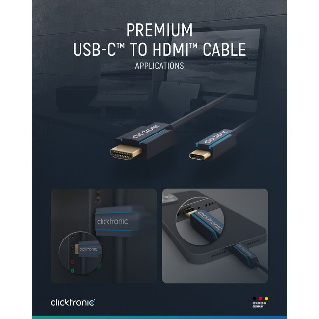 Clicktronic USB-C to HDMI Adapter Cable 1 m