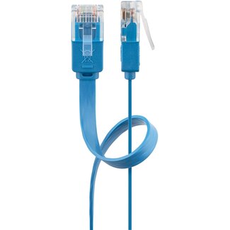 Goobay Goobay CAT 6 Flat Patch Cable, U/UTP, blue 5 m