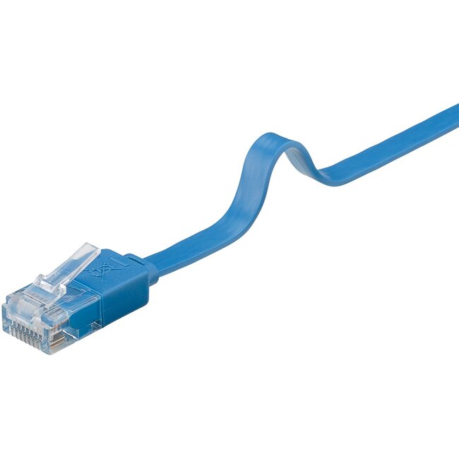 Goobay CAT 6 Flat Patch Cable, U/UTP, blue 5 m