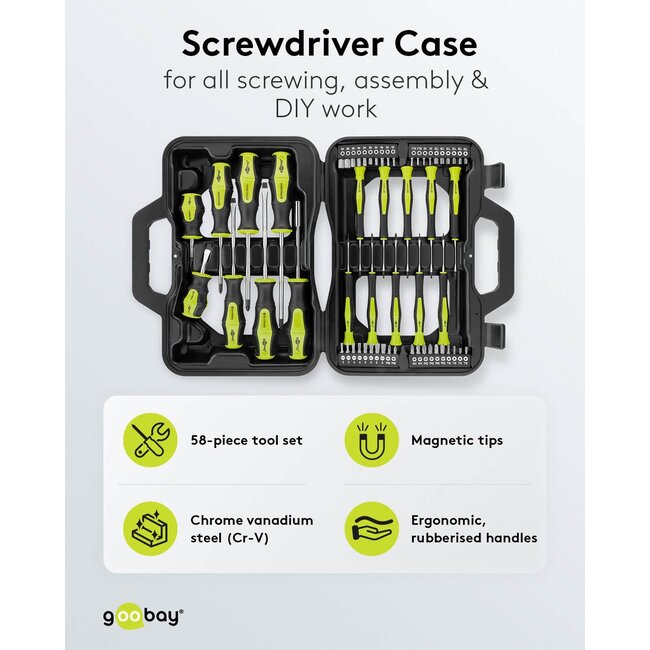 Goobay 58-Piece Precision Screwdriver Case