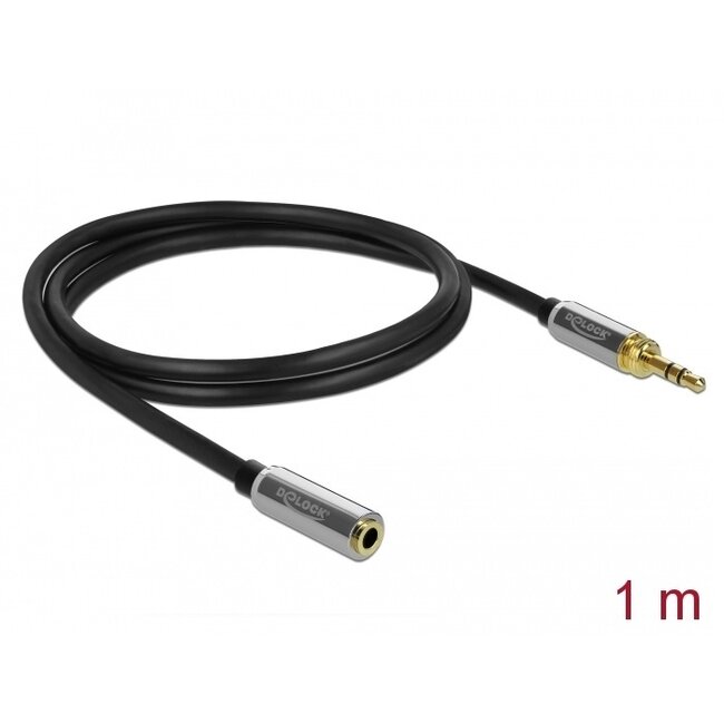 Delock 3,5mm Jack verlengkabel met schroefbare 6,35mm Jack adapter | 1 meter
