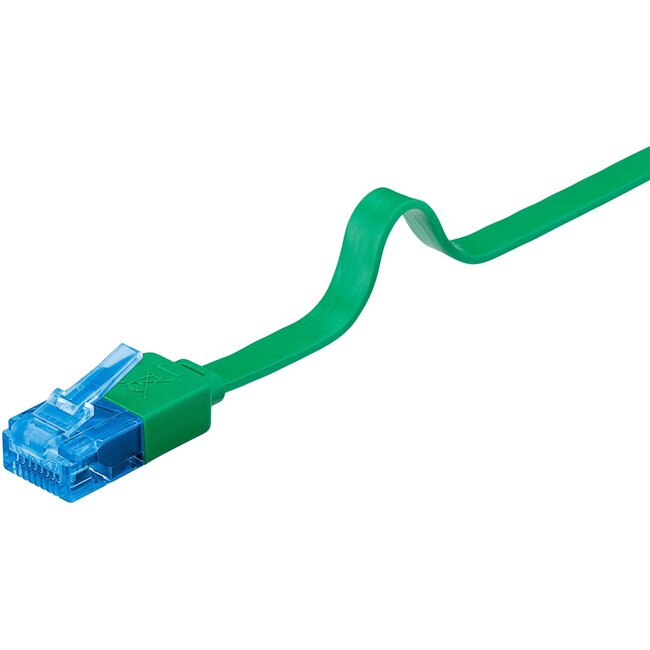 Goobay CAT 6 A Flat Patch Cable U/UTP, Green 3 m
