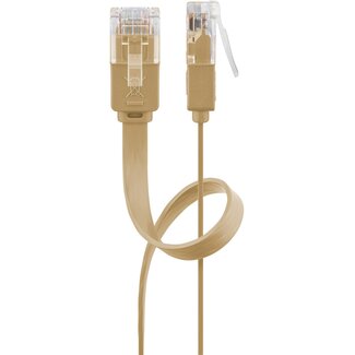 Goobay Goobay CAT 6 Flat Patch Cable, U/UTP, light brown 1 m